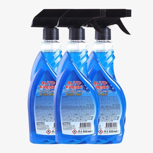 AutoFresh De-Icer Spray Set - 3X500 ML -Ontdooispray - Ruit ontdooier - 3x 500ml