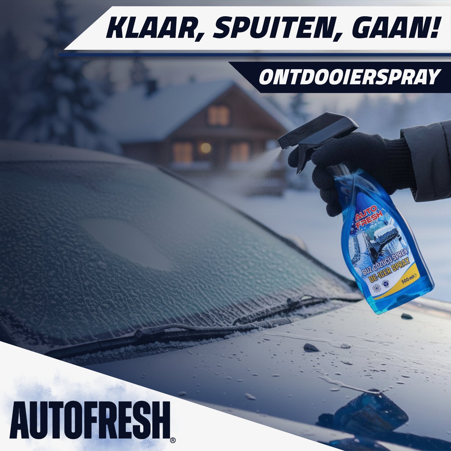 AutoFresh -Ruitontdooier Spray -De-icer Spray – 500 ml
