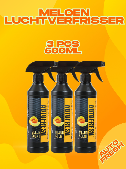AutoFresh Meloen Luchtverfrisser Set, Autoparfum, Autoge -3 X 500 ml (Bundel Pack)