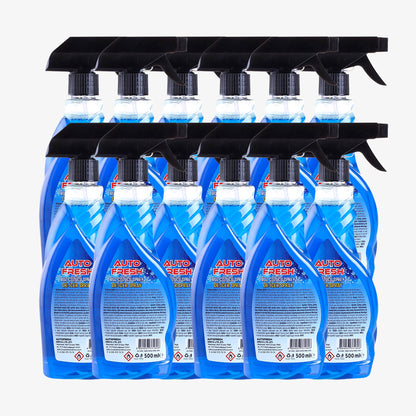 AutoFresh Ruitontdooier Spray Auto 500ml - 12x 500 ML - Krachtige Ijsverwijderaar tot -40°C - Snelwerkende Anti-Vries voor Autoruiten - Voorkomt Herbevriezing - Veilig voor Lak & Rubber - Winter Essential