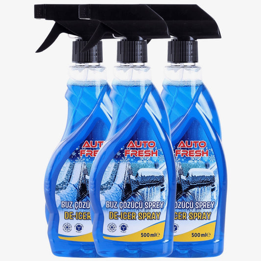 AutoFresh De-Icer Spray Set - 3X500 ML -Ontdooispray - Ruit ontdooier - 3x 500ml