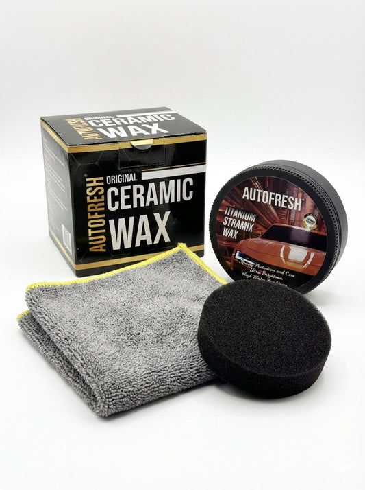 AutoFresh- Titanium Keramische Wax Auto Polish Carnauba Wax - 175 GRAM -INCLUSIEF DOEK EN SPONS